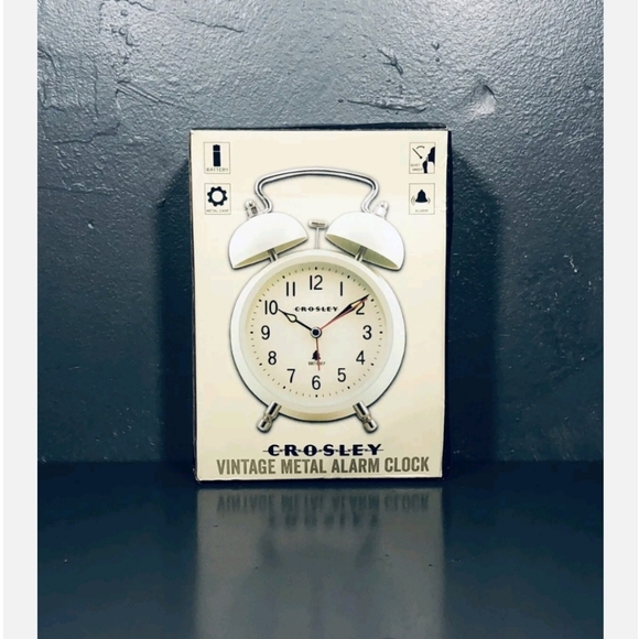 Crosley Accents Crosley Vintage Metal Alarm Clock Cream Open Box